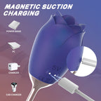 Silicone Rose Vibrator With Tongue Licking for Women