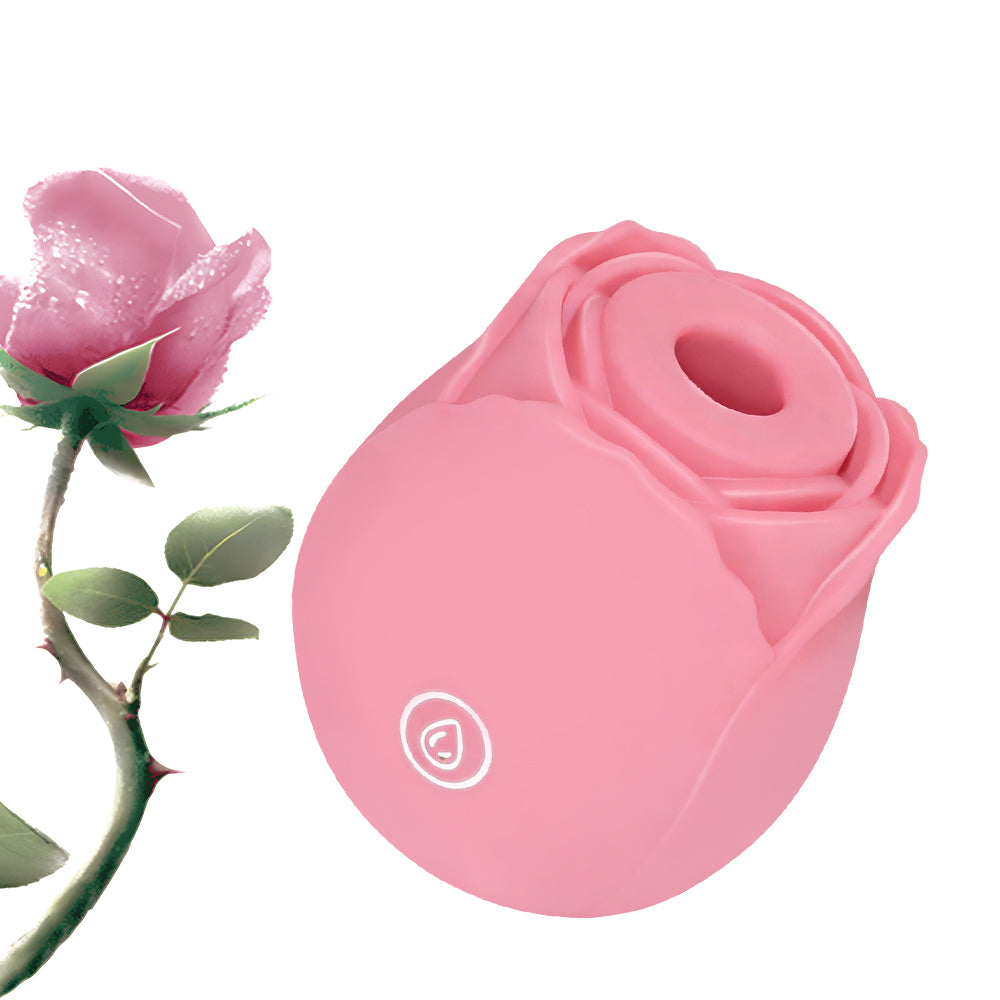 Blush Bliss - Original Suction Rose Toy with Storage Bag - rose suction vibrator featuring app controlled, waterproof, quiet