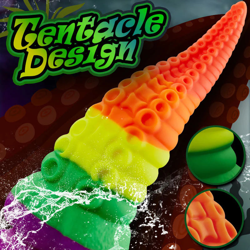 Colorful Tentacle Dildo With Suction Cup Huge Anal Plug 8.66 Inch – product view 4
