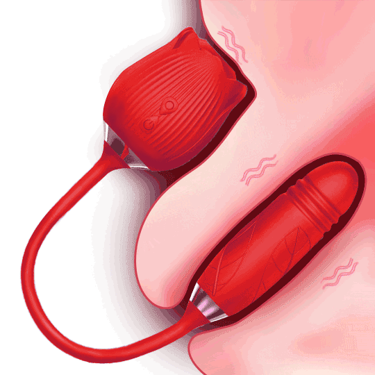 Blue RoséTrio 3-in-1 Rose Toy - Suction, Thrusting