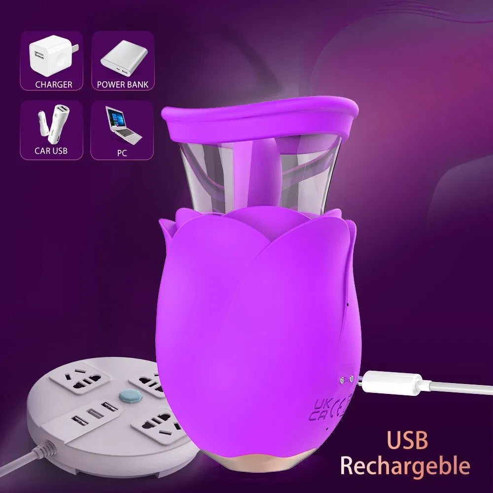 Vortex - 3-in-1 Upgraded Rose Toy Suction & Tongue