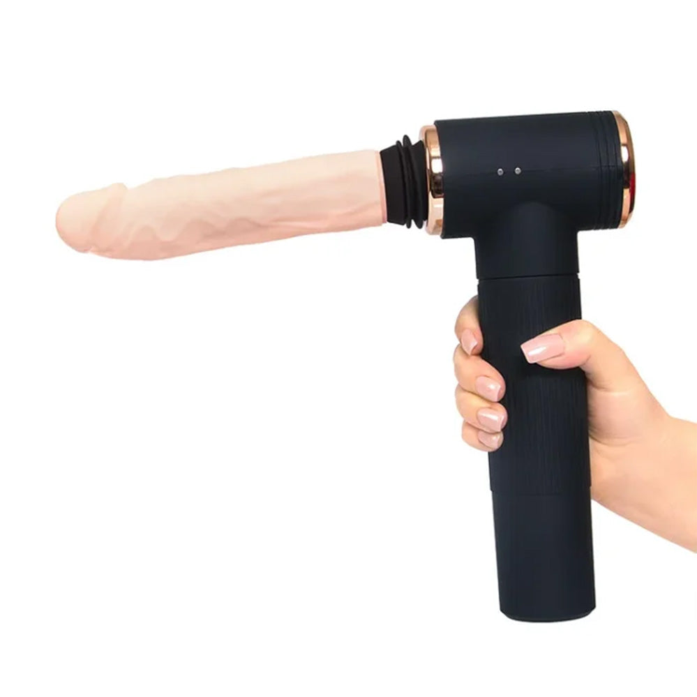 7-Frequency Telescopic Vibration Heated Female Masturbation Pistol Dildo – product view 2