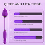 Purple Rose Toy Rotating Pearls Telescopic Tongue-licking Vibrator