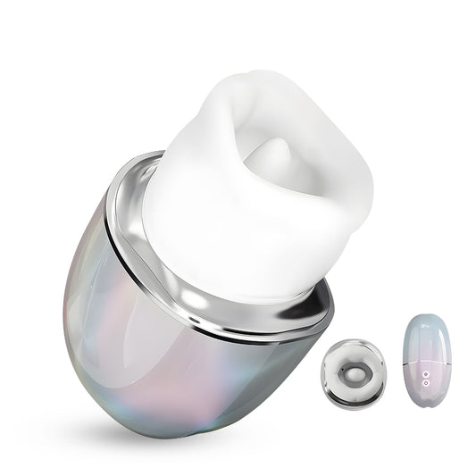 PearlShine Iridescent Soft Lip Suction Massager - tongue vibrator featuring quiet, beginner friendly, suction