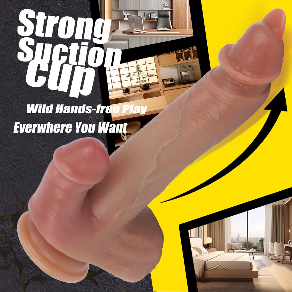 6.69 in Tongue Dick Strong Suction Cup Realistic Big Size Penis Dildo