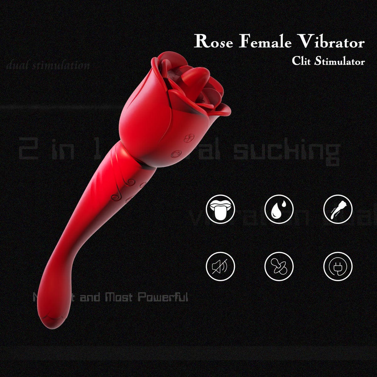 Rose Honey Tongue Licking Vibration G Point Massage Stick Nipple Masturbation Device