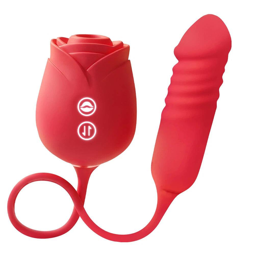 Rose Mary dual stimulation rose toy in red