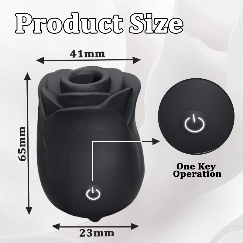 Self-Care Set for Black Rose 2-in-1 Suction & Tongue-Style Massager Set