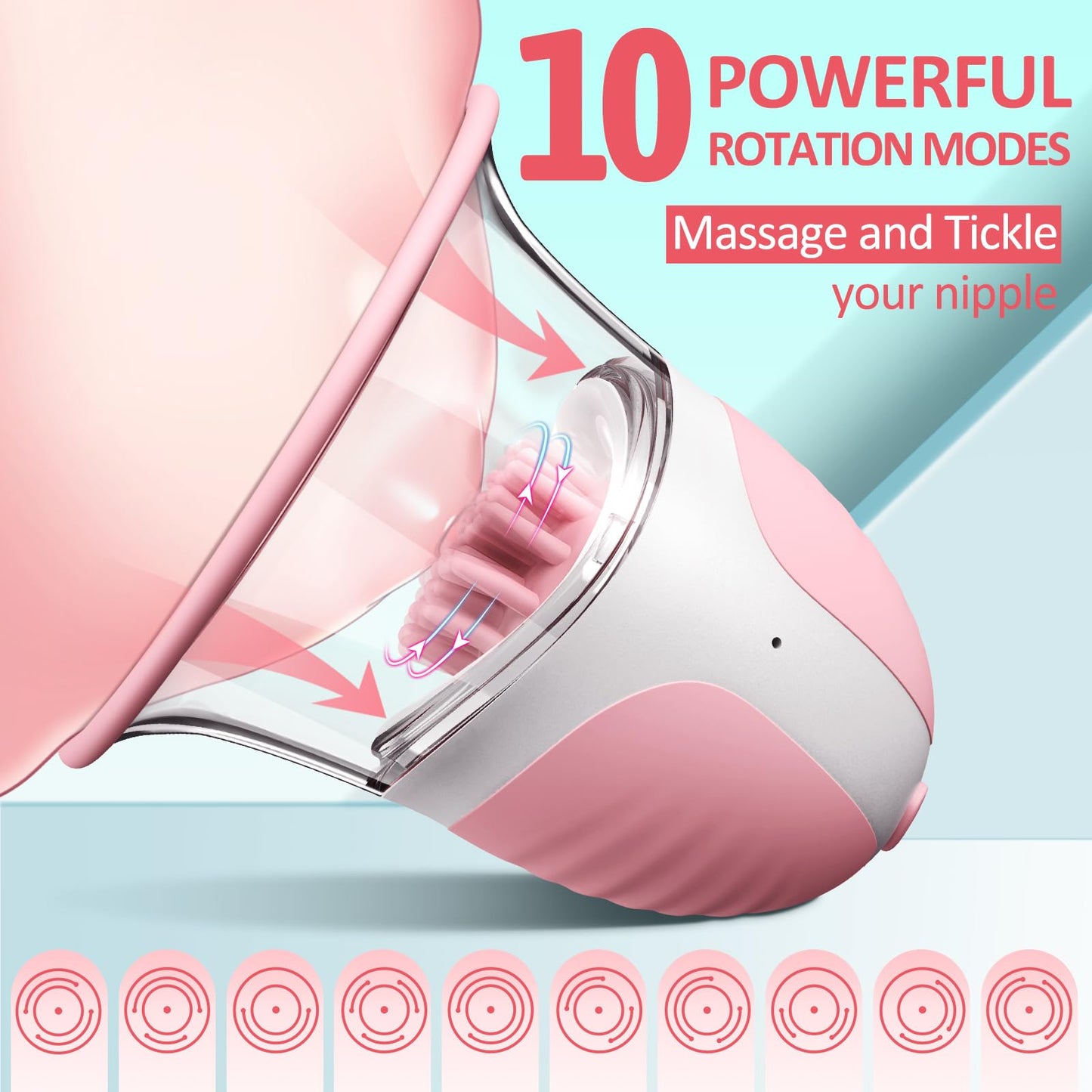 NipTwist Chest Suction Massager Set 10 Modes (2 Pcs)
