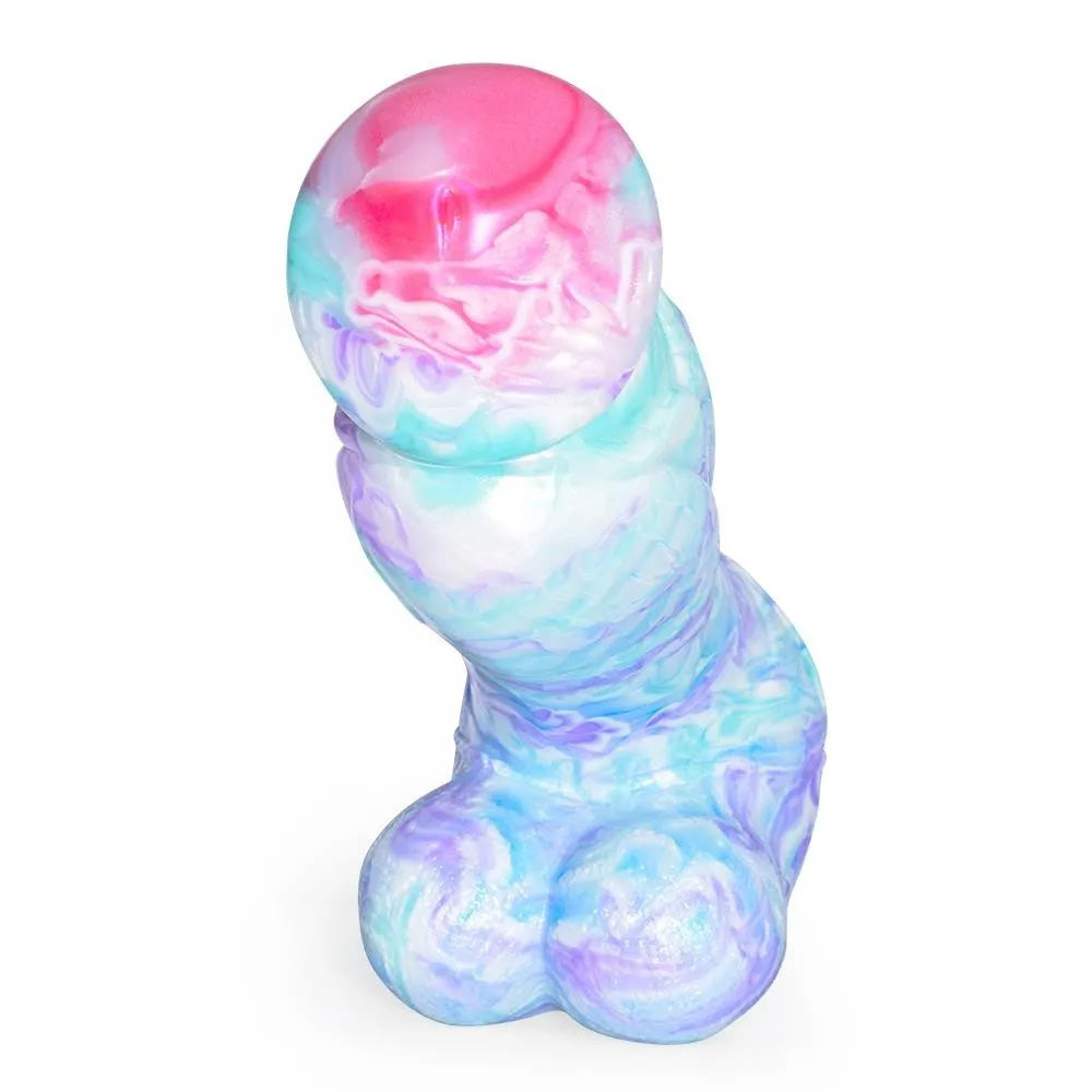 Colorful Soft Mushroom Head Silicone Artificial Dildo – product view 2