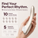 Sensa suction vibrator held in hand with 10 suction modes and 5 vibration patterns
