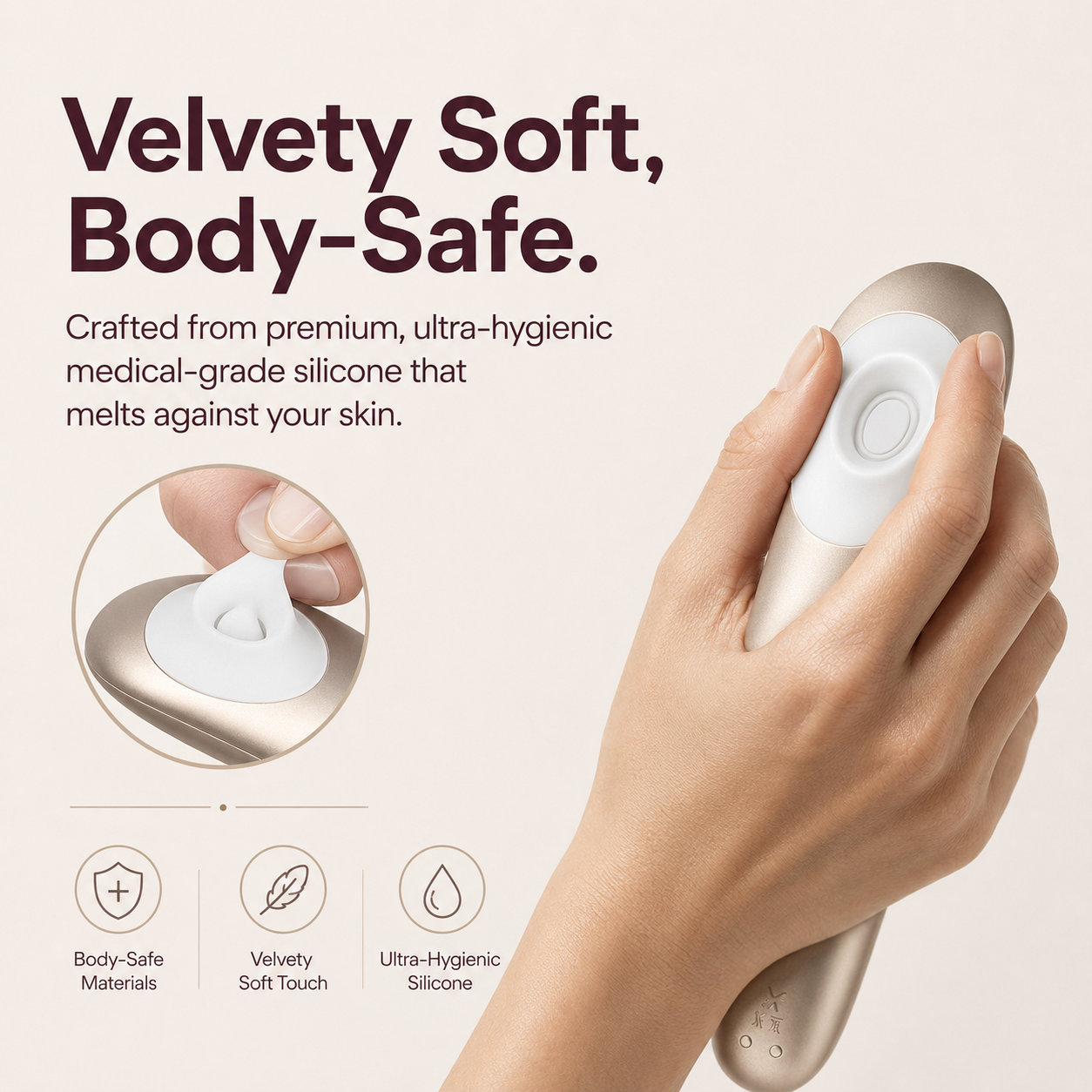 Sensa suction vibrator with a soft silicone contact area and easy-grip body