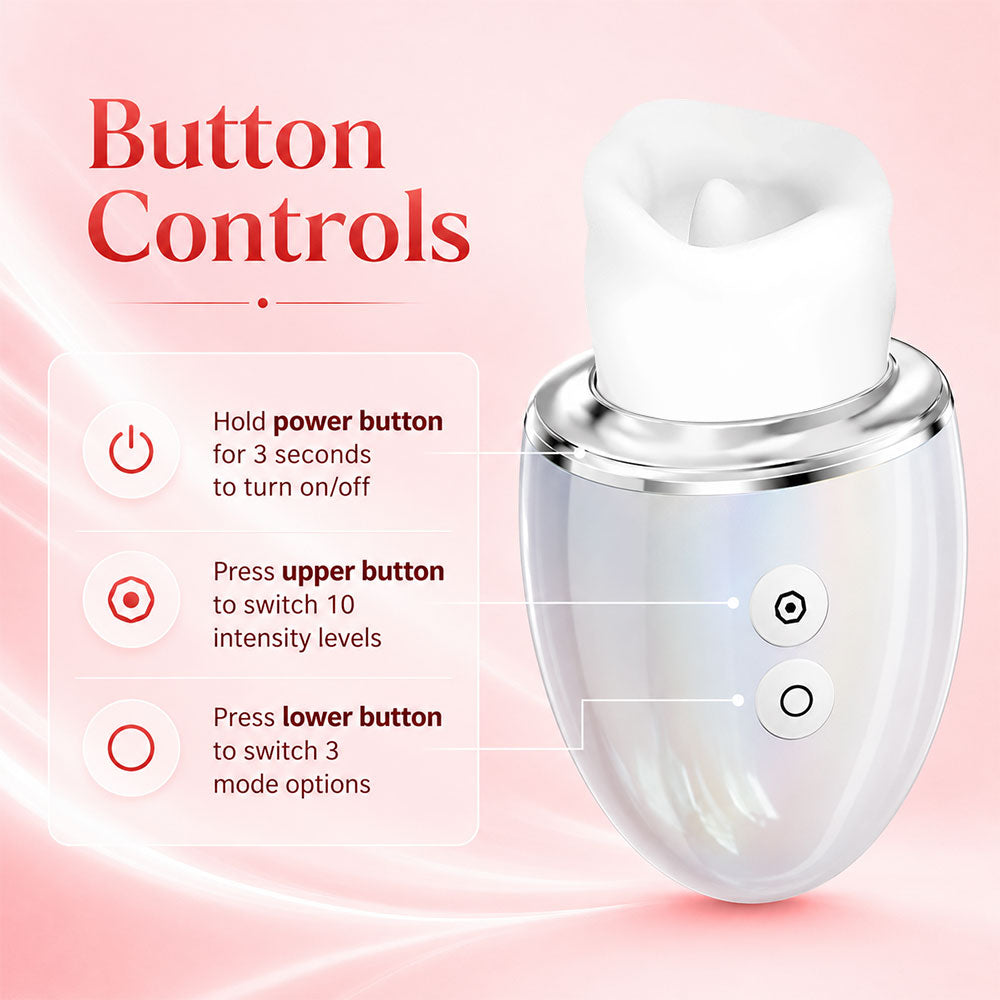 PearlShine button controls for power, 10 intensity levels and 3 modes