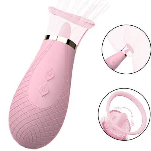 Honey Pistil tongue and suction vibrator in pink