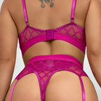 Sexy Erotic Lingerie Plaid Brief Sets Lace Bra And Panty – product view 15