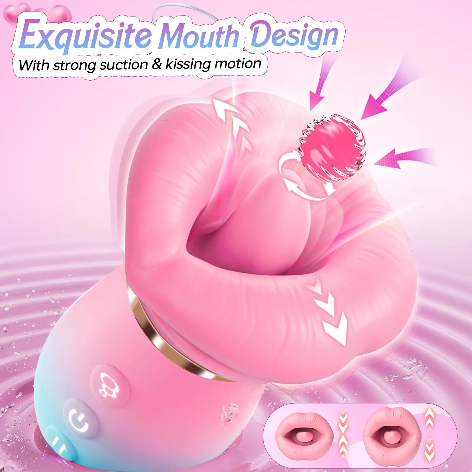 KissMaster soft mouth opening with suction and kissing motion