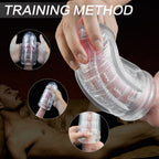 ZenGrip Manual Male Stroker Cup with Vagina Textured for Man Masturbation for Penis Stimulation Training Clear Sex Toy — product image 3