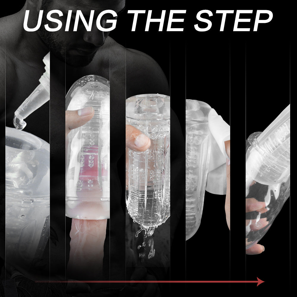ZenGrip Manual Male Stroker Cup with Vagina Textured for Man Masturbation for Penis Stimulation Training Clear Sex Toy — product image 2
