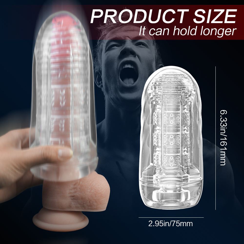 ZenGrip Manual Male Stroker Cup with Vagina Textured for Man Masturbation for Penis Stimulation Training Clear Sex Toy — product image 6