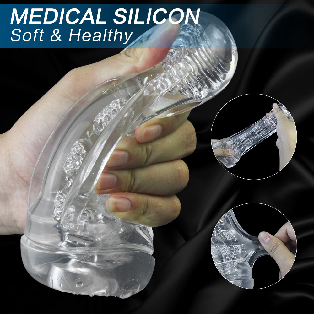 ZenGrip Manual Male Stroker Cup with Vagina Textured for Man Masturbation for Penis Stimulation Training Clear Sex Toy — product image 4