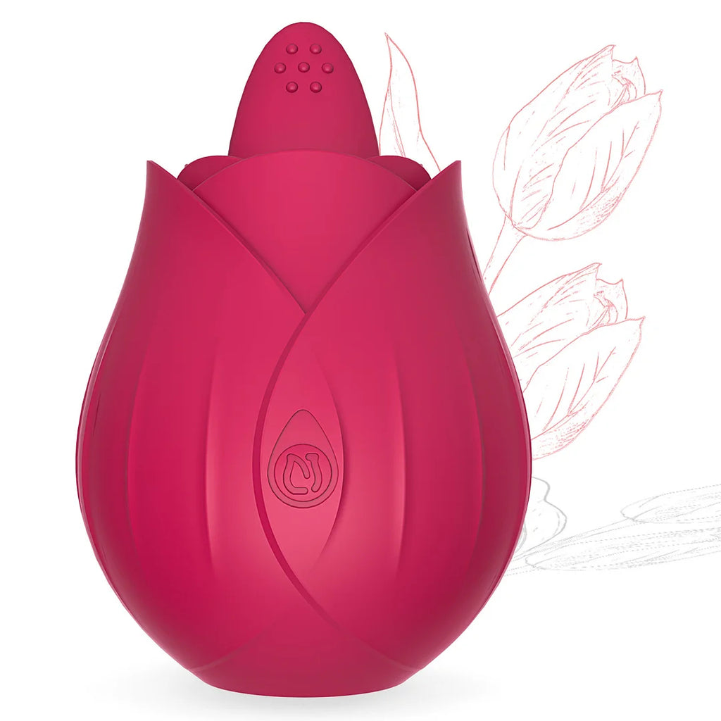 Vibrating Tongue Rose Vibrator Clitoral Stimulation Female Masturbator – product view 7