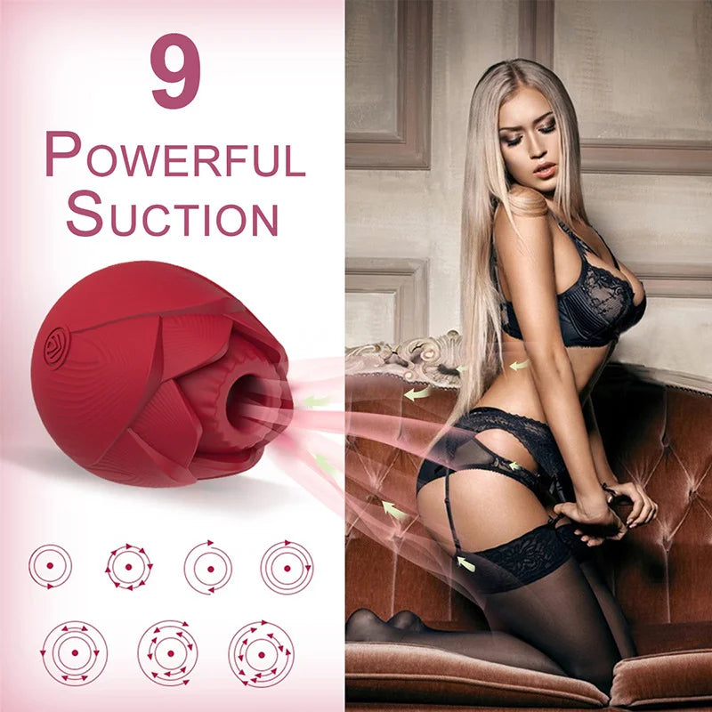 Rose Suction Vibrator Multiple Pleasure Vibrating Suction Egg Vibrator – product view 2