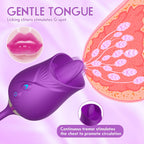 Rose Vibrator Tongue Licking Nipple Vibrator with Thrusting Vibrator – product view 10
