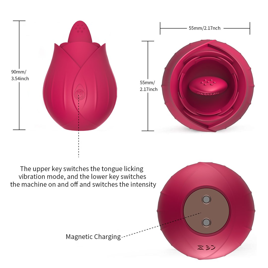Vibrating Tongue Rose Vibrator Clitoral Stimulation Female Masturbator – product view 6