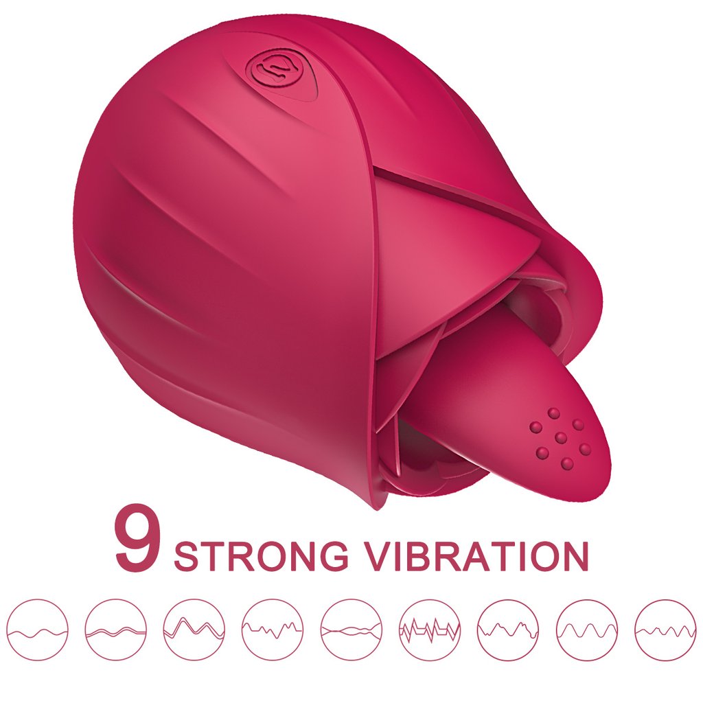 Vibrating Tongue Rose Vibrator Clitoral Stimulation Female Masturbator – product view 4