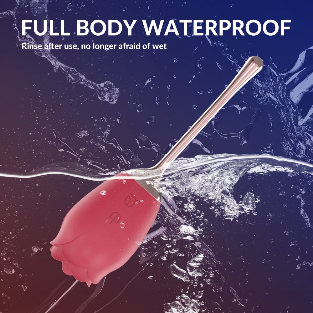 Rose Stick Vibrator Double Stimulation with Tongue Vibrator – product view 5