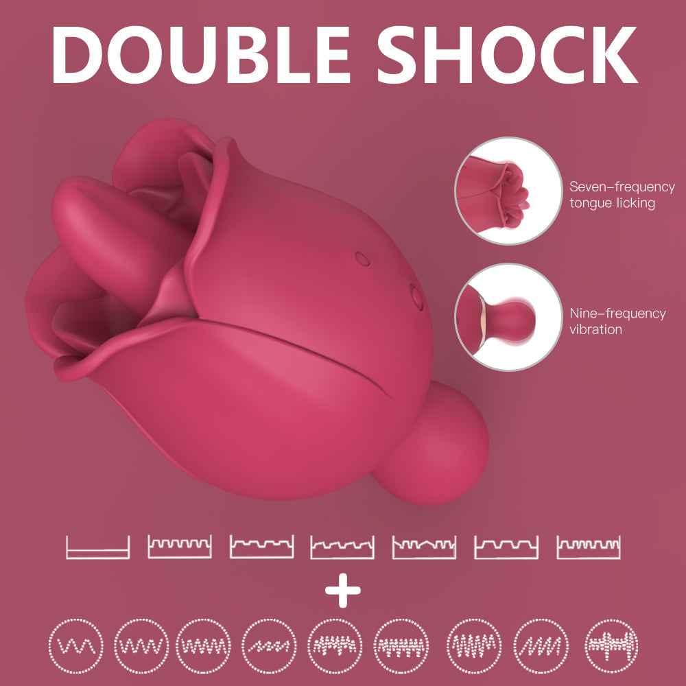 9 Frequency Rose Vibrators Vibrating Tongue Clitoris Stimulator – product view 4