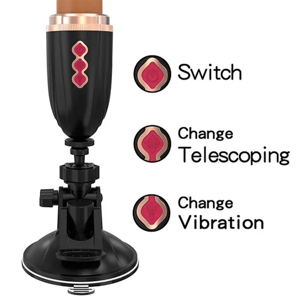 Hands-Free 2-In-1 Fully Automatic Telescopic Vibrating Dildo – product view 5